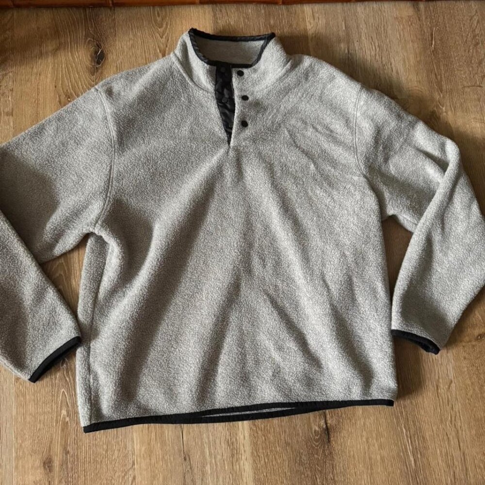 Essential Gray Oatmeal Half Zip Pullover Size 14/… - image 1